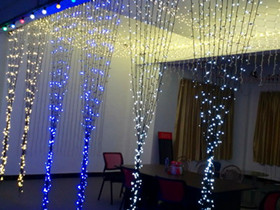 blue led curtain